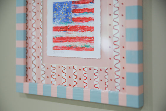 Pink & Blue Stripe Flag