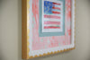White + Pink Marble Flag