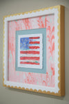 White + Pink Marble Flag